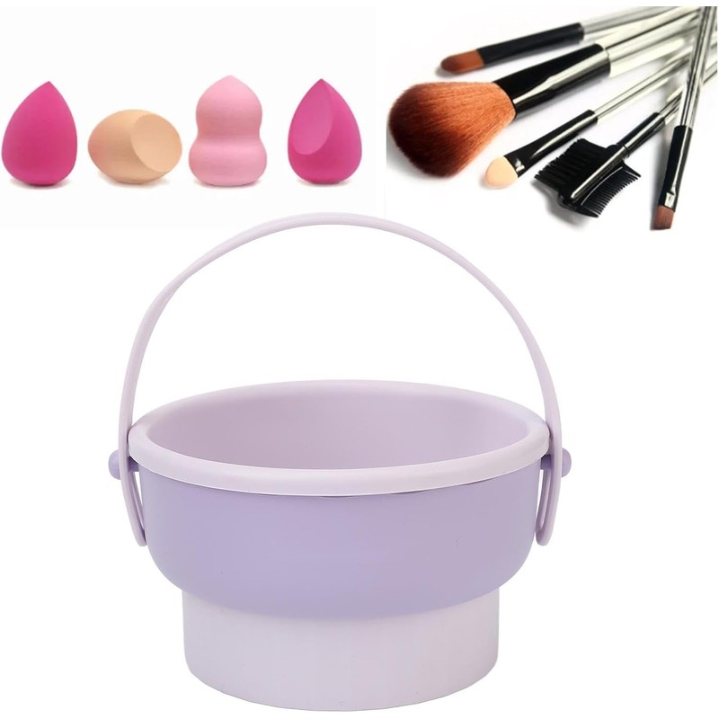 Estuche de Limpieza de Brochas de Maquillaje 3 en 1,