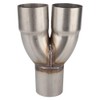 Gorgeri Stainless Dual Pipe,Universal Stainless Exhaust Y Pipe Adapter 2.5in