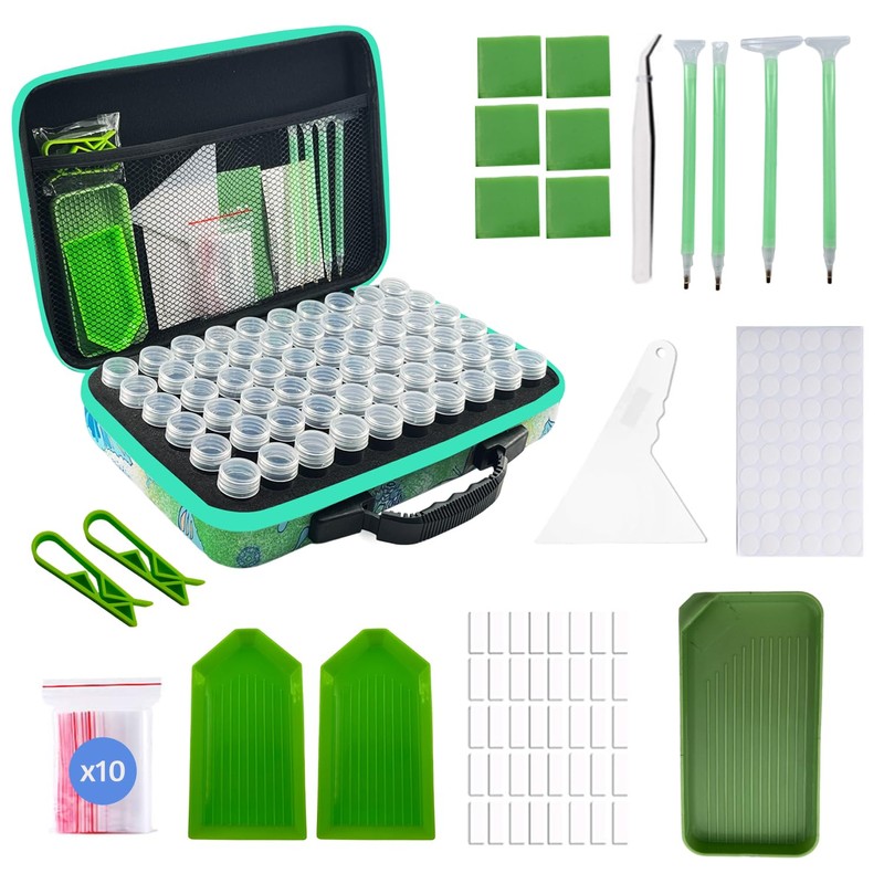 LIRUNQIU Diamond Painting Storage Containers, 60 Slots Diamond Art Accessories