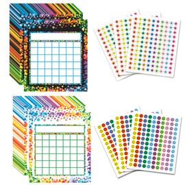 760 Pieces Sticker Chart, Reward Chart for Children Behaviour, Star Chart with 760 Pieces, Includes 40 Charts, 360 Star Stickers, 360 Smiley Stickers, Ideal for Potty Training and Behaviour Management