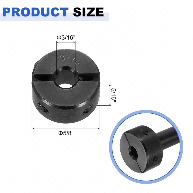uxcell 16pcs Double Split Shaft Collar for 3/16" Shaft, Two-Piece