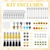 BEUNITONE 108 Pcs Beadable Keychains Bars DIY Cross Beadable Keychain