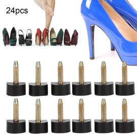 24pcs High Heel Replacement Tips, Heel Cap Replacement Shoe Repair Stiletto Dowel Heel Repair Cover Heel Dowels Protector for Woman (13x13cm)