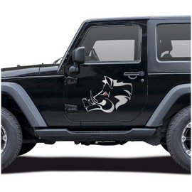 Wild Boar Sticker Film Decor for Car, Car Accessories, Wedge Head Motif Wild Sow Boar Hunting Hunter Forest Hunting Car Sticker (Silver, Large Set KX042 KX064)