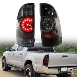 munirater Rear Tail Light Assembly Pair Black Housing Smoke Lens Replacement for 2005-2015 Tacoma 8156004150 8156004160