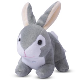 Dimple Easter Bunny Plush - Soft and Cuddly Bunny Stuffed Animal - Perfect Baby Plush Toy - Easter Basket Stuffers for Toddler - Baby Easter Gifts for Kids, Girls, Boys Ages 0 - Up (Set of 2, Grey)