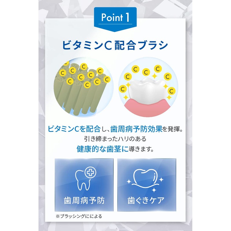 ホワイトエッセンス シャイニスト 歯ブラシ 小さい コンパクト 極細 歯磨き 歯科 ホワイトニング （フッ素3本+ビタミンC3本）