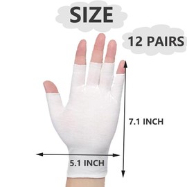 ABUDDER 24 Pairs Women Summer Fingerless Gloves - Half Finger Thin Glove Lines Touchscreen Working Driving Gloves (12, White)