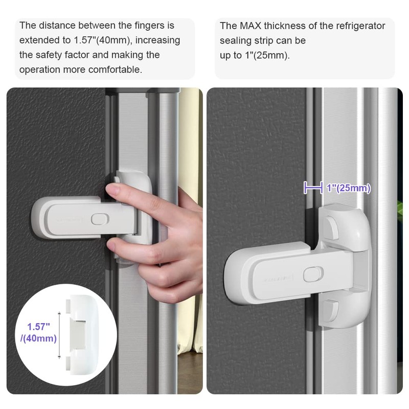 EUDEMON 1 Pack Updated Child Proof Refrigerator/Fridge/Freezer Door Lock Apply