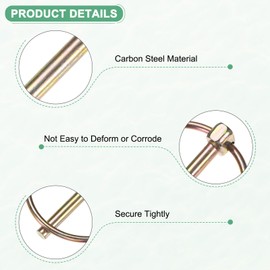 M METERXITY 6-Pack 11/64" Linch Pin with Ring, 1-1/4" Carbon Steel Lynch Pin Trailer Pins for Boat/Truck/Tractor/Trolley/Lawn Mower, Lock Clips Fastener Pin [4.5x32mm, Colored Zinc]