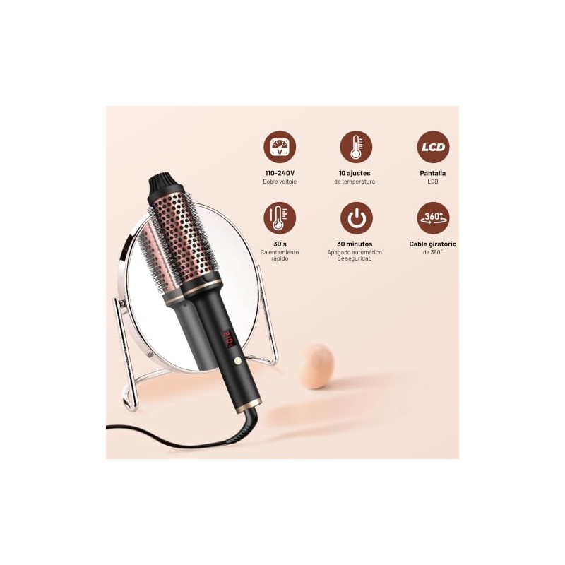 Cepillo Termico para Cabello, Cepillo para Cabello Electrico de 38