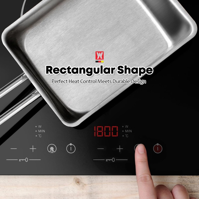 WAGENSTEIGER Stainless Steel Fry Pan, 3-Ply Reinforced Body, Rectangular Omelet
