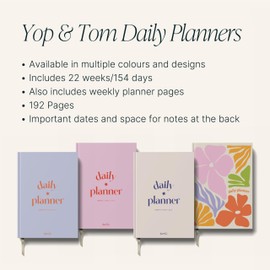 Yop & Tom Daily Planner - Productivity Planner - Weekly and Daily Organizer with Time Slots - Pink and Red