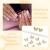 RODAKY 10PCS Gold Butterfly Nail Art Charms 3D Alloy Shiny
