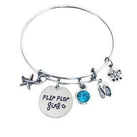 Infinity Collection Life is Better at the Beach Bracelet, Beach Jewelry, Flip Flop, Gift for Beach Women