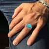 DOLIOX Turquoise Rings for Men, Gemstone, Turquoise