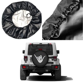 Fehuew Hang Loose Sign Skeleton Hand Spare Tire Cover 17 inch Waterproof Dust-Proof Universal Spare Wheel Tires Covers Fit for Jeep,Trailers, RV, SUV,Many Vehicle Diameter 31”-33”