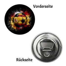 Football Spain Flag Magnet with Bottle Opener Round 2024 Sports Enthusiasts Spain Nation Colours Football Magnet with Bottle Opener Red Yellow Ball Ideal for Fans