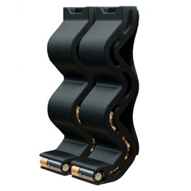 Protect Your Power - Canal de batería AA, organizador de batería de montaje en pared/dispensador de batería, color negro (paquete de 2)