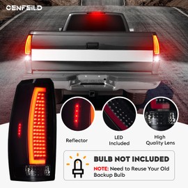 Cenfeild LED Tail Lights Assembly Fit for Chevy Avalanche 2007-2013 Rear Taillight, Black Housing Smoked Lens