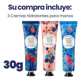 Crema Hidratante Manos Reparadora Extractos Naturales 3pzs