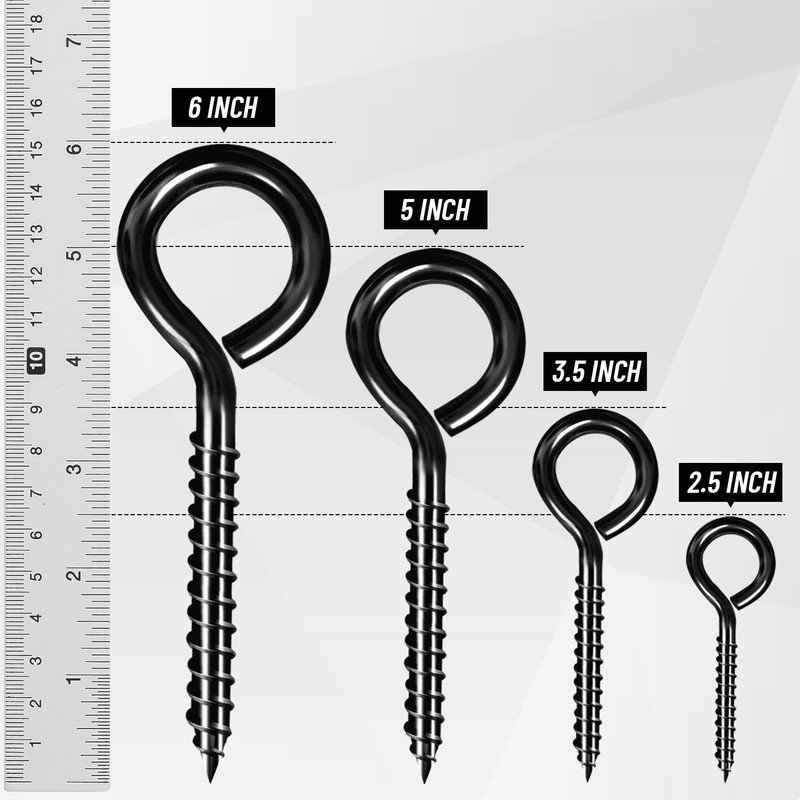 ZAUGONTW 5 Inch Eye Hooks, Large Eye Bolts Screw in