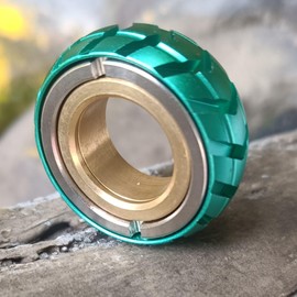 T-Conceal EDC Fidget Sliders Fidget Toys Stress Relief for Adults Magnetic Metal ADHD Casual Fidget Rings Haptic Coin Blocks (Green)