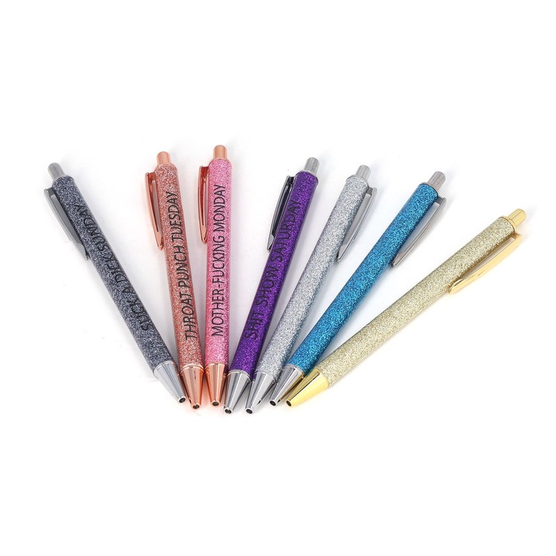 7Pcs Anti Slip Ballpoint Pens Quick Drying Plastic Ballpoint Pens