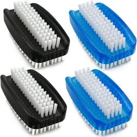 4pcs Nail Brushs for Cleaning Fingernails Hand Fingernail Scrub Brush Two Sided Soft Stiff Bristles Scrubber Brushes for Cleaning Hand and under Nails (bule& black)
