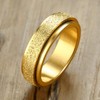 PAMTIER Women's Stainless Steel Spinner Ring Sandblasting Finished Wedding Band