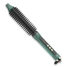 Mini Thermal Round Brush, 0.35 Inch Barrel Volume Heat Styling Brush for Men and Women Short Thin Curly Straight Hair, Heated Curling Iron,12 Temperature Setting (0.95 Inch with Bristles) - Size: 0.75 Inch Barrel