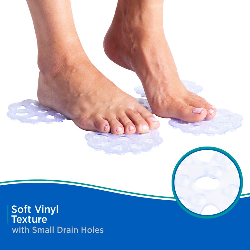 Kenney KN61549 Vinyl Bath Treads with Suction Cups for Use