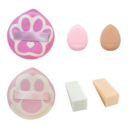 DHWEKU Pack of 2 cat claws powder puffs for sale, soft powder sponge, make-up powder, make-up tool, comes with T-shaped puffs and finger puffs, for loose powder and liquid cosmetics