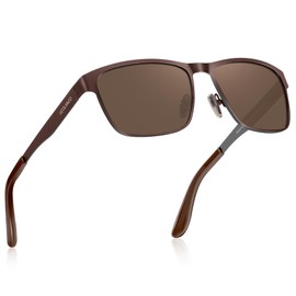 Ucolanco Metal Frame Sunglasses for Men Polarized UV400 with Case,Spring Flexible Hinge For Driving Fishing Hiking Golf