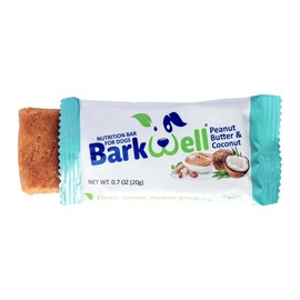 BarkWell Peanut Butter Nutrition Bars for Dogs, 0.7 Ounce, 16-Pack (Coconut) Dog Treat, 100% natural dog peanut butter, Stuff Toy, Snuffle mat, Semi-moist dog snack, Made in The USA