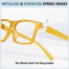 BFOCO Oversized Reading Glasses Metalless Screwless Spring Hinges for Men