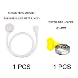 1 x White Shower Hose (Shower Head + Water Hose), with 1 x Water Hose Mounting Ring, Plastic Single Shower Hose, Suitable for Pets Cleaning