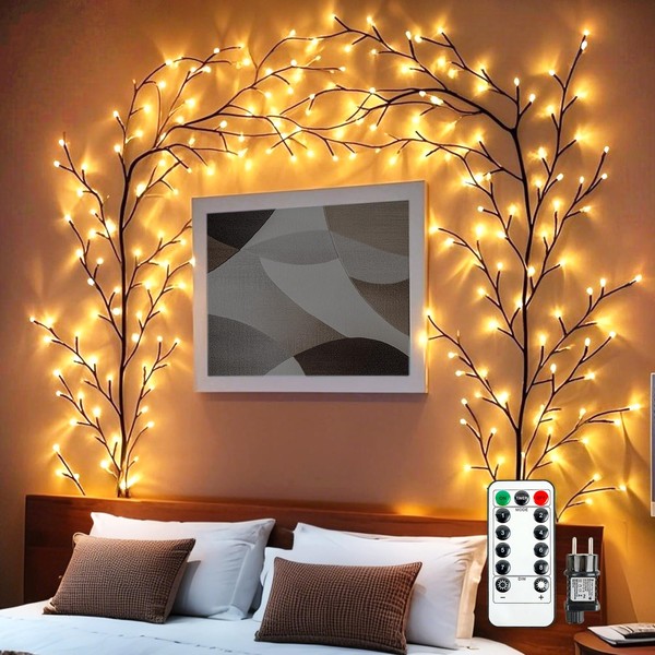 Gliterra 144 LED Vine Lights with Remote-8 Lighting Modes, 7.5FT