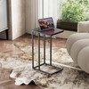 WLIVE Black Side Table, C Table End Table for Bedroom,