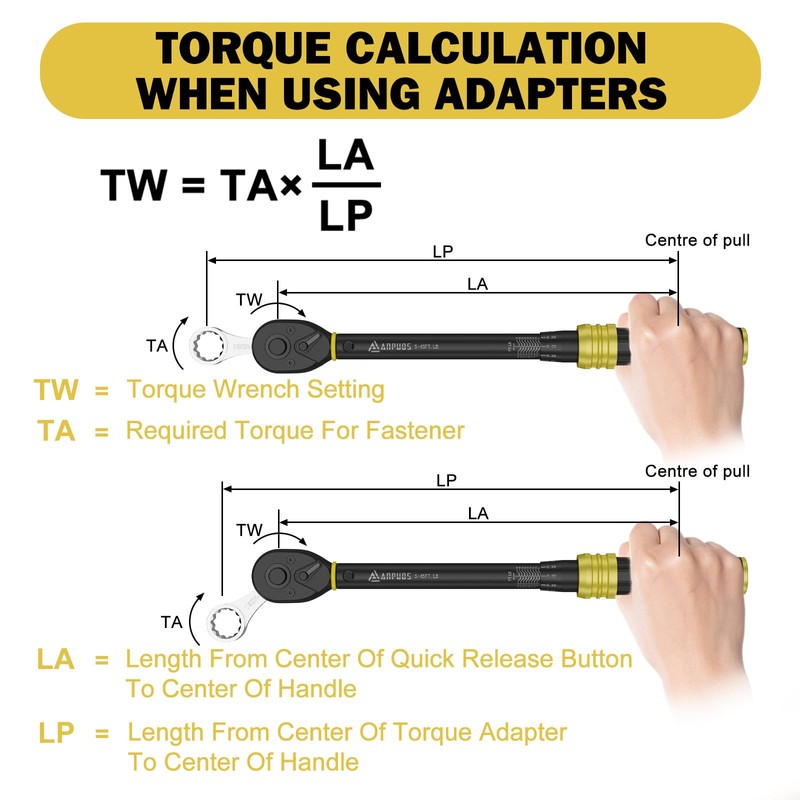 ANPUDS 17 pcs Metric Torque Adapter Set - 12 Point