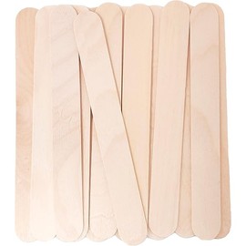 Makerstep 6 Inch Jumbo Wooden Multi-Purpose Wax Sticks 100 Pack. Large Popsicle Sticks, Applicator, Spatulas for Waxing, Ideal for Body, Hair Removal, Craft, Ice Cream Sticks