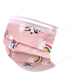 G-BOX Public Company Kids Face Masks, Children's Face Masks Disposable, 3-Layer, Cute Cartoon Patterns(2 boxes of 50pcs each - 100pcs) (Pink Rainbow Panda)