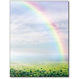 Lucky Rainbow Stationery Paper - 80 Sheets - Great for St. Patrick's Day Flyers, Letters, or Invitations