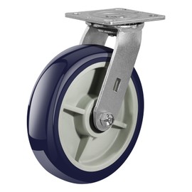 FOVERSWIVE 8"x 2" Industrial Casters-Heavy Duty Casters,Polyurethane on Polyolefin Casters - Loading Capacity up to 1250 LB, Use for U-Boat Cart,Platform Truck(1 Swivel)