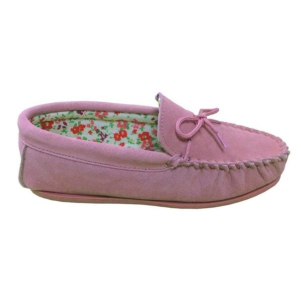 Mokkers Lily Ladies Suede Moccasin Slippers Pink UK 5