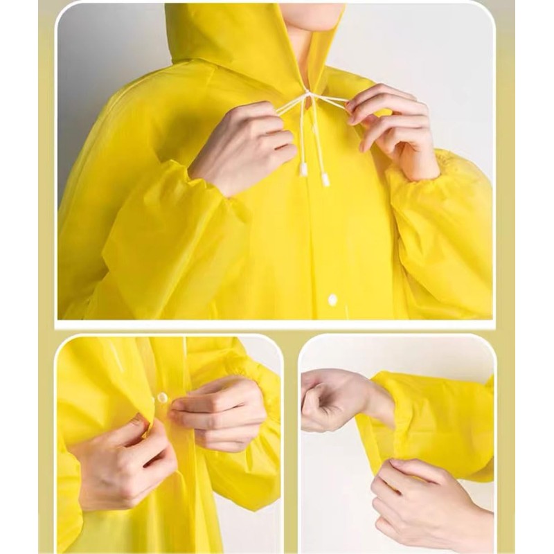 Bombinate Raincoat, Storage Bag Included, Hat, Rain Poncho, Unisex, Translucent,