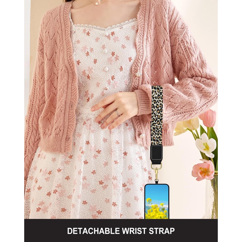 Nipichsha Crossbody Phone Strap with Wallet, Clip and Go Strap