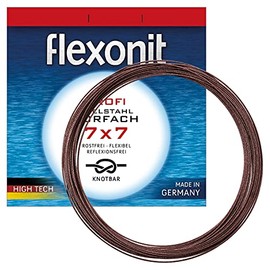 Flexonit Unisex - Adult 10C4050801000255C10 Steel Leader Fishing Sold by the Metre 7x7 0.54mm 24.0kg 4m, Colourful, Normal