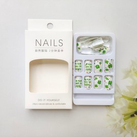 St Patricks Short Press on Nails - Diowino 24pcs Clover Fake Nails Matte Light Green Square False Nails Lucky Letter&Colored Dot Designs Acrylic Nails Short Glue on Nails for Women Girls