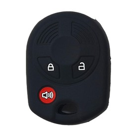 Key Fob Cover Fit for Ford C-Max 2013-2015 Escape 2005-2016 Fusion 2006-2012 Taurus X 2008-2009, Silicone 3 Button Remote Key Fob for OUCD6000022 850K-D600022 (Black)